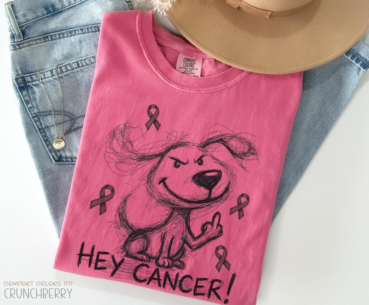 Hey Dog Cancer Shirt, Cancer Warrior Shirt, Dog Mom Shirt, Awareness Month Tee, Cancer Fighter Gift Shirt, Family Breast Cancer Survivor Tee