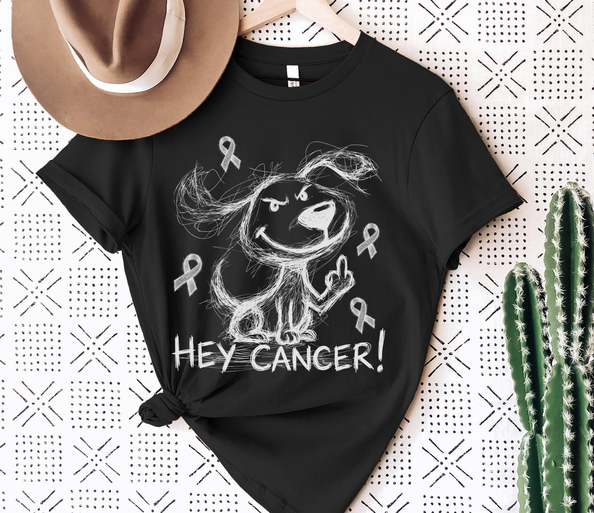 Hey Dog Cancer Shirt, Cancer Warrior Shirt, Dog Mom Shirt, Awareness Month Tee, Cancer Fighter Gift Shirt, Family Breast Cancer Survivor Tee