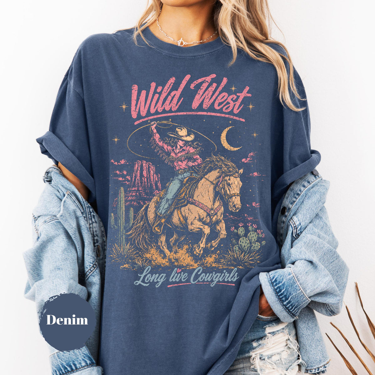 Retro Wild West Shirt, Western Graphic Tee, Vintage Cowboy Aesthetic Tshirt, Country Concert Apparel, Cowgirl Gift Shirt