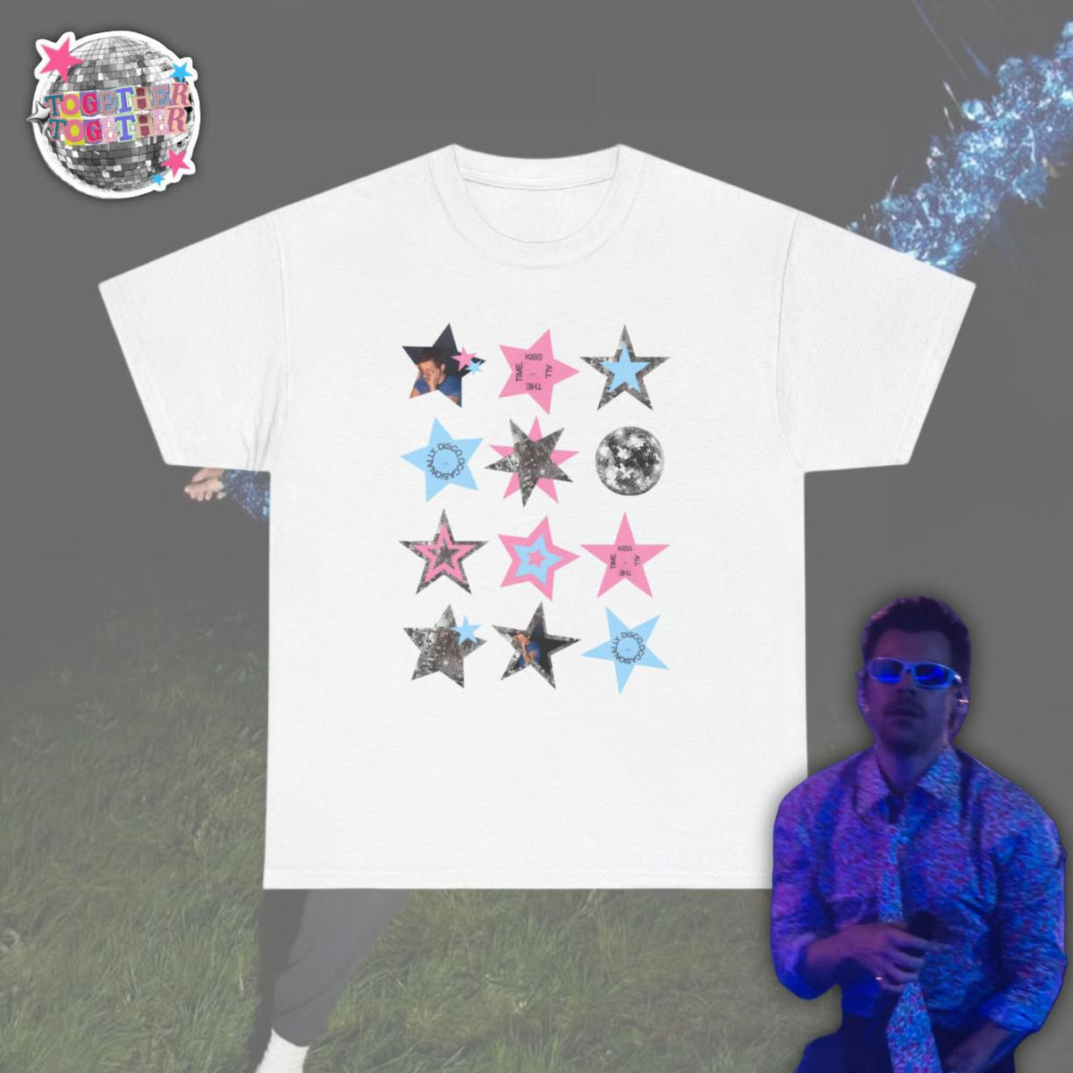 coming up roses harry styles t-shirt, together together tour 2026, 90s oversized tee pop music merch concert