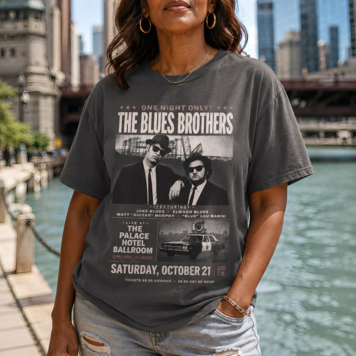 Blues Brothers Shirt, Vintage 80s Concert Tee with Retro Design