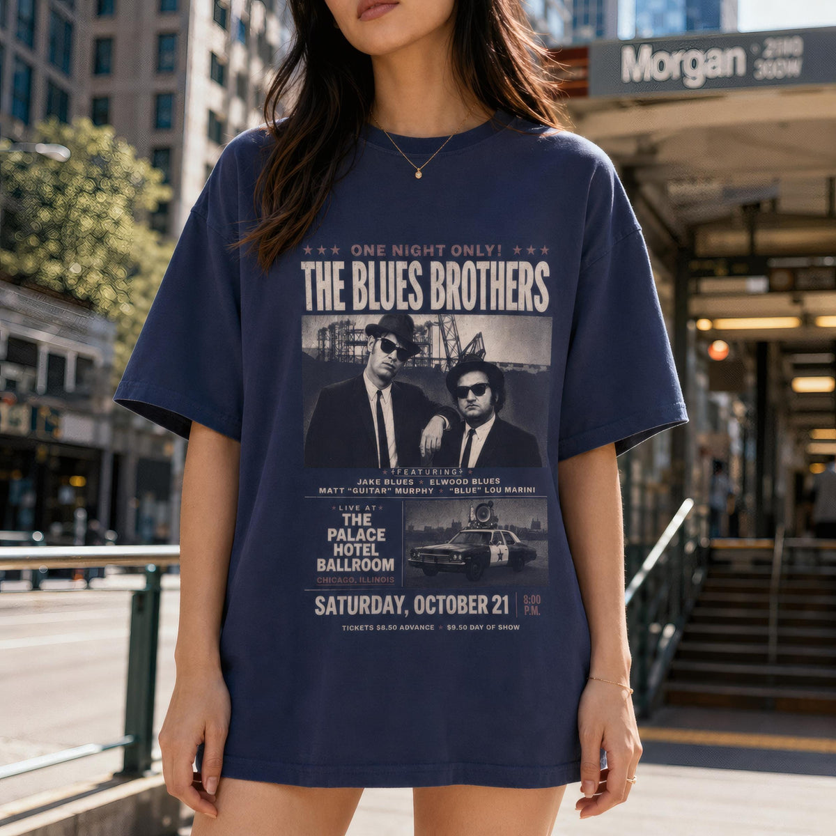 Blues Brothers Shirt, Vintage 80s Concert Tee with Retro Design