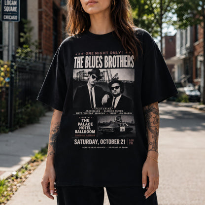 Blues Brothers Shirt, Vintage 80s Concert Tee with Retro Design