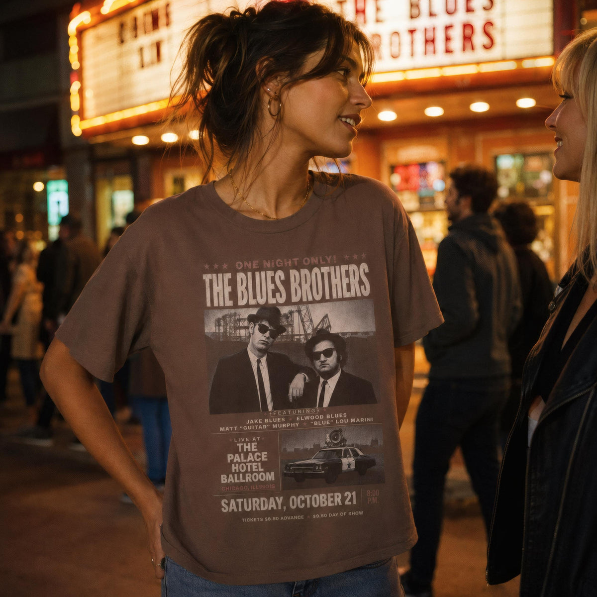 Blues Brothers Shirt, Vintage 80s Concert Tee with Retro Design