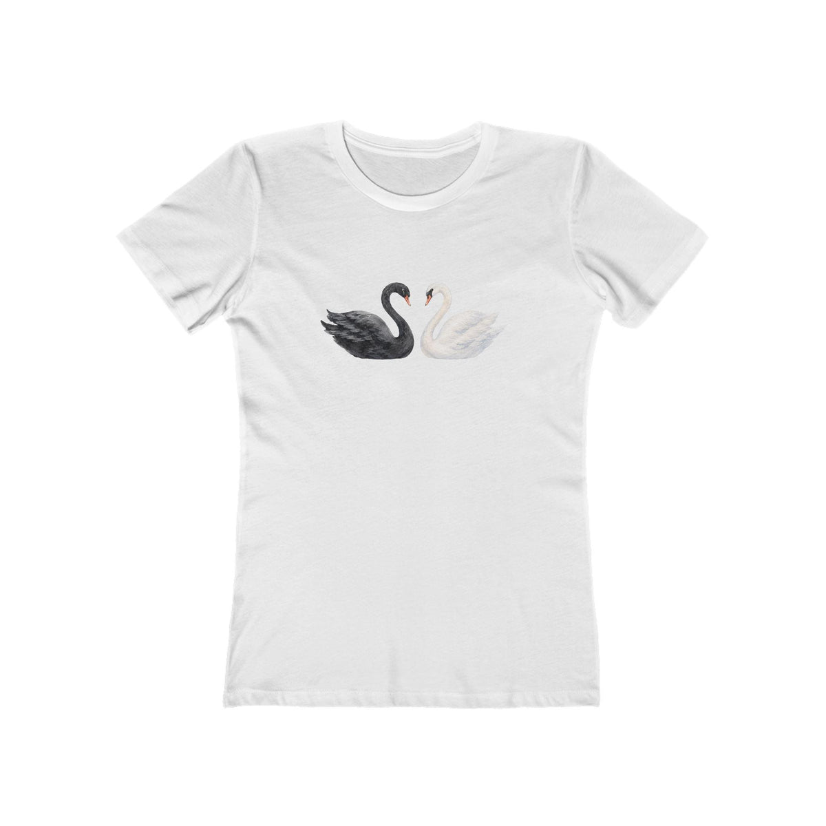 Black & White Swan Graphic Baby Tee, Whimsical Bird Shirt, Artsy Minimalist T-Shirt, Scandi Style, Indie Fashion Gift, Dark Academia Whimsy