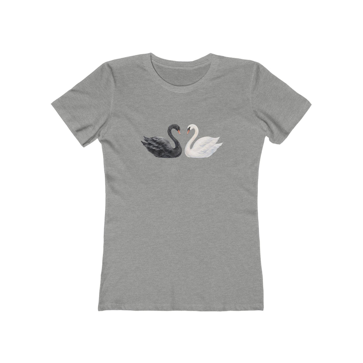 Black & White Swan Graphic Baby Tee, Whimsical Bird Shirt, Artsy Minimalist T-Shirt, Scandi Style, Indie Fashion Gift, Dark Academia Whimsy