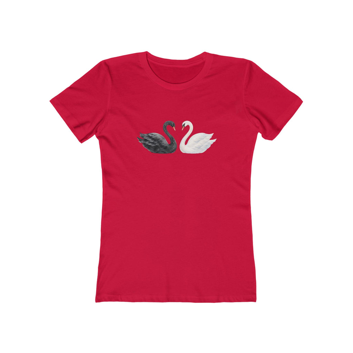 Black & White Swan Graphic Baby Tee, Whimsical Bird Shirt, Artsy Minimalist T-Shirt, Scandi Style, Indie Fashion Gift, Dark Academia Whimsy