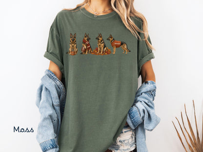 Fall German Shepherd Shirt, Comfort Colors Shirt, Autumn Football German Shepherd Sweatshirt, Dog Graphic Tee, GSD Mom Shirt, Dog Dad Gift