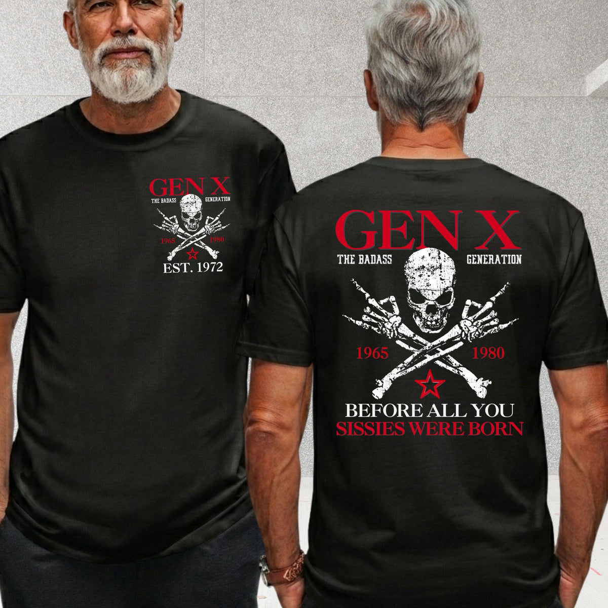 Gen X Custom Year T-shirt , Skull Shirt , Generation X "Before you were born" , Vintage tee , Fathers Gift