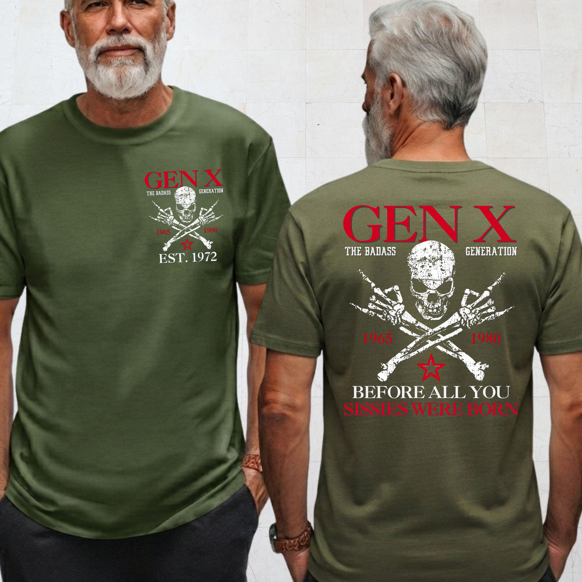 Gen X Custom Year T-shirt , Skull Shirt , Generation X "Before you were born" , Vintage tee , Fathers Gift
