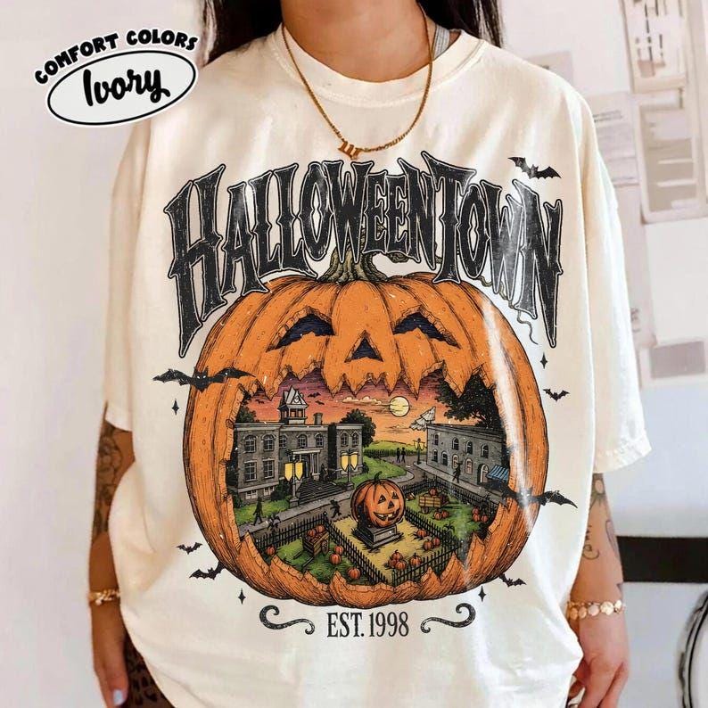 Comfort Colors® Halloweentown Est 1998 Shirt, Halloweentown University, Retro Halloweentown Shirt, Cute Fall Shirt, Halloween Graphic Tee