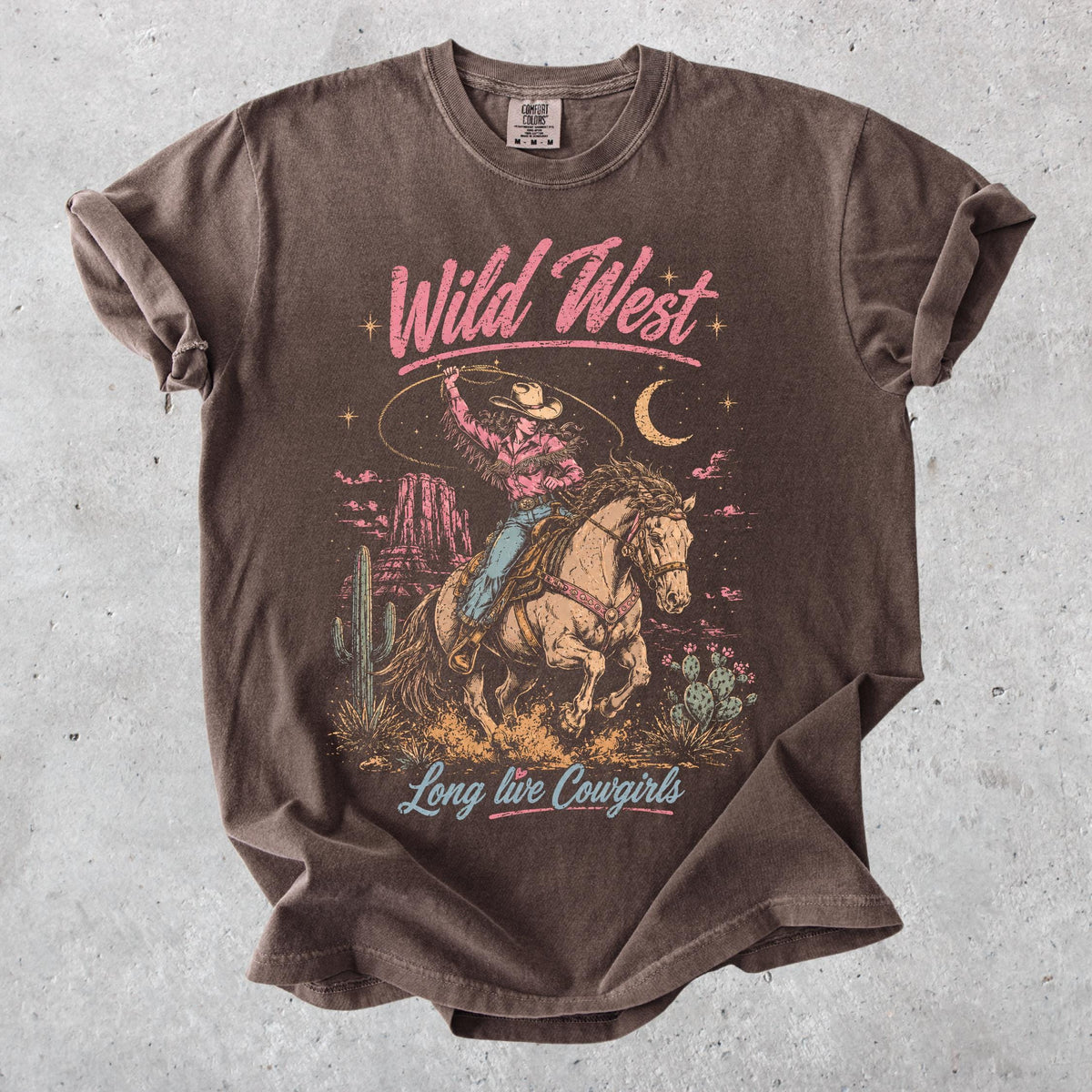 Retro Wild West Shirt, Western Graphic Tee, Vintage Cowboy Aesthetic Tshirt, Country Concert Apparel, Cowgirl Gift Shirt