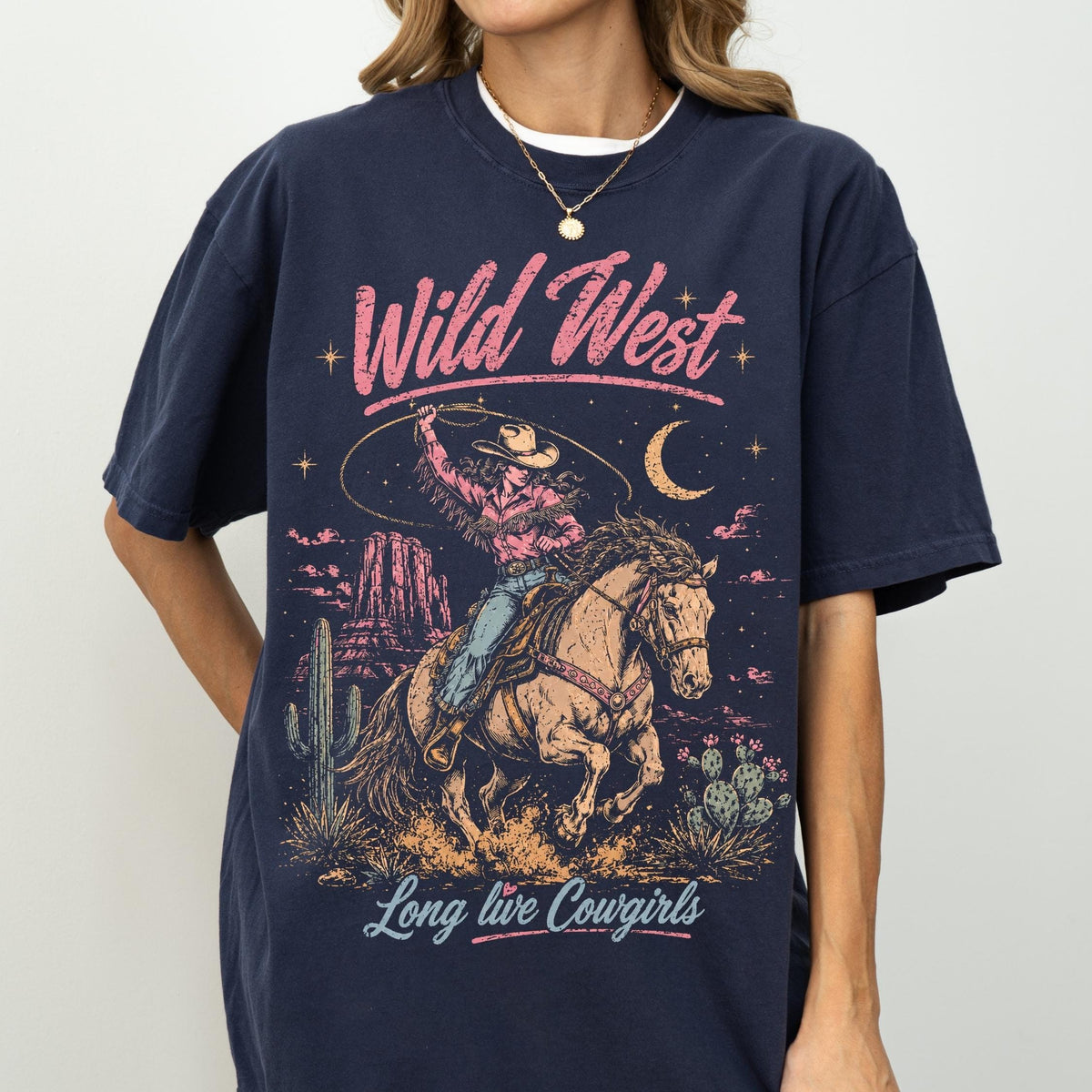 Retro Wild West Shirt, Western Graphic Tee, Vintage Cowboy Aesthetic Tshirt, Country Concert Apparel, Cowgirl Gift Shirt