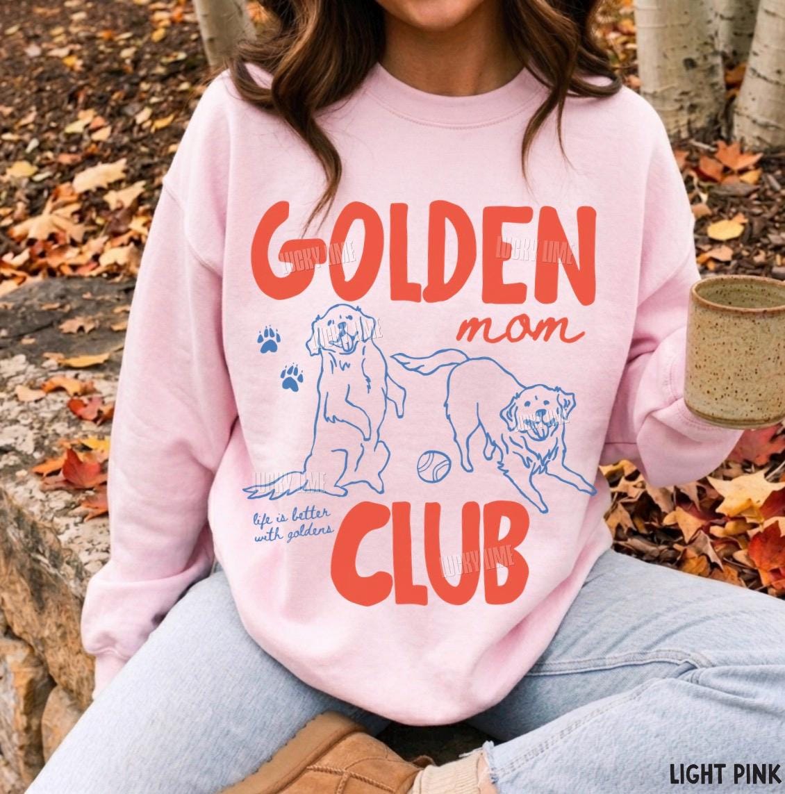 Golden Mom Club Sweatshirt, Golden Dog Mom Shirt, Dog Lover Gift, Retriever Dog Sweatshirt, Fur Mama, Dog Mama Graphic Tee, New Dog Mom Gift