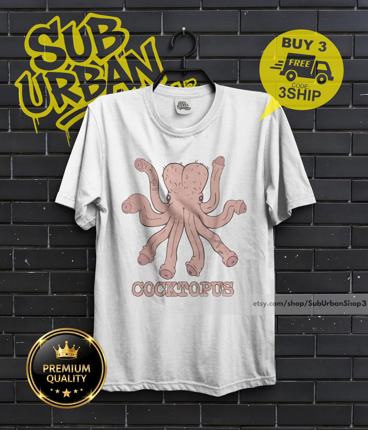Cocktopus Funny Shirt, Humorous rude t-shirt, eat your protein shirt, breakfast of champions tee, humoristic shirt