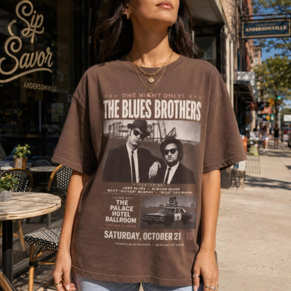 Blues Brothers Shirt, Vintage 80s Concert Tee with Retro Design