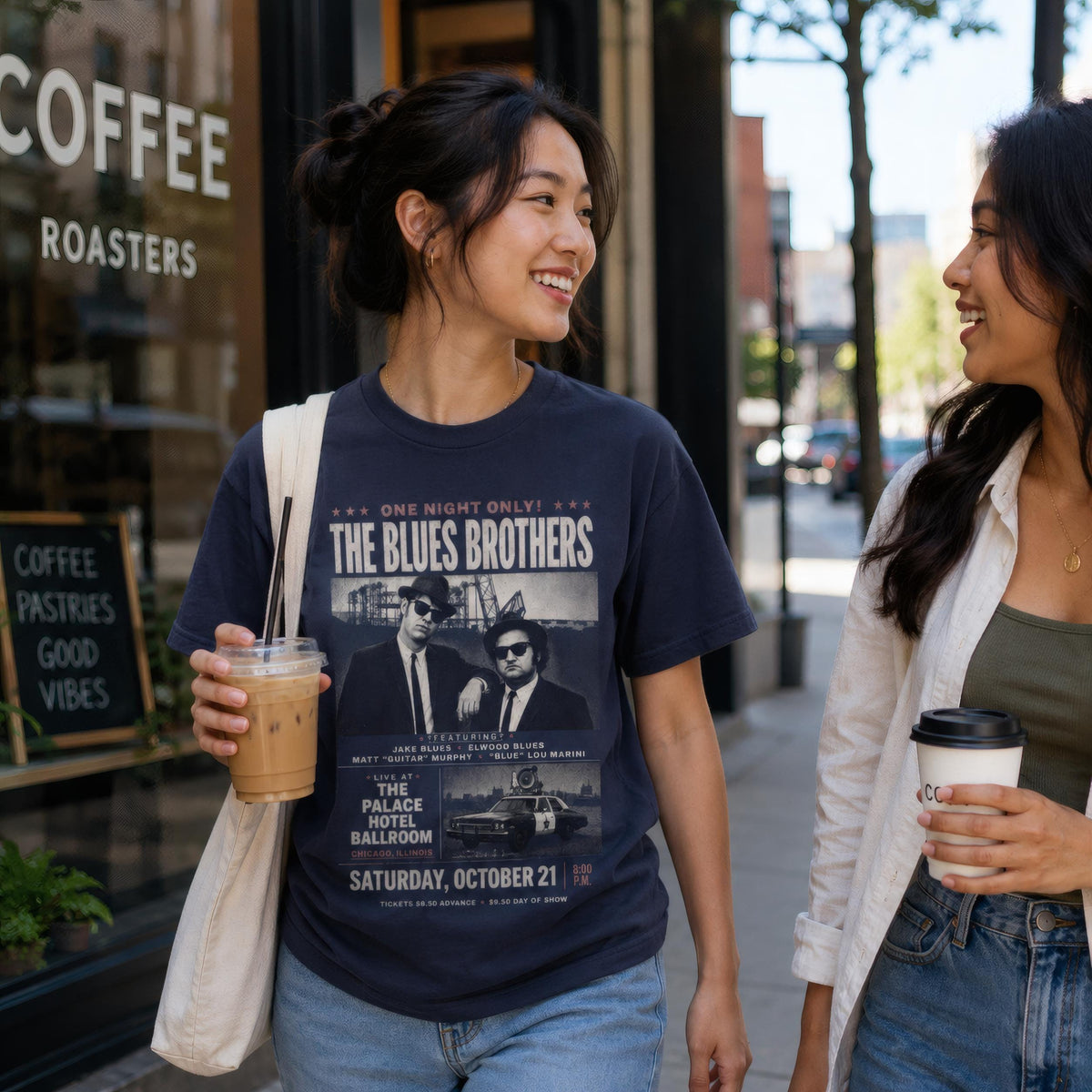 Blues Brothers Shirt, Vintage 80s Concert Tee with Retro Design