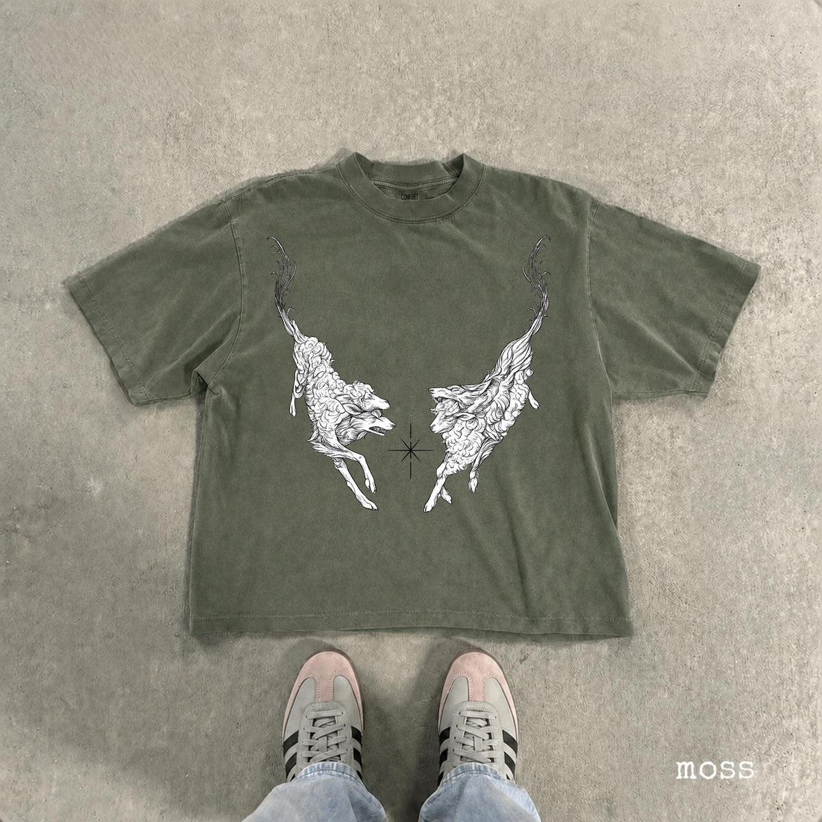 Vintage Mythical Deer Graphic Tee, Medieval Bestiary Shirt, Dark Academia Tattoo Tee, Gothic Fantasy Renaissance Engraving Shirt