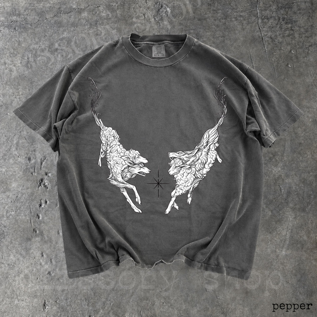 Vintage Mythical Deer Graphic Tee, Medieval Bestiary Shirt, Dark Academia Tattoo Tee, Gothic Fantasy Renaissance Engraving Shirt