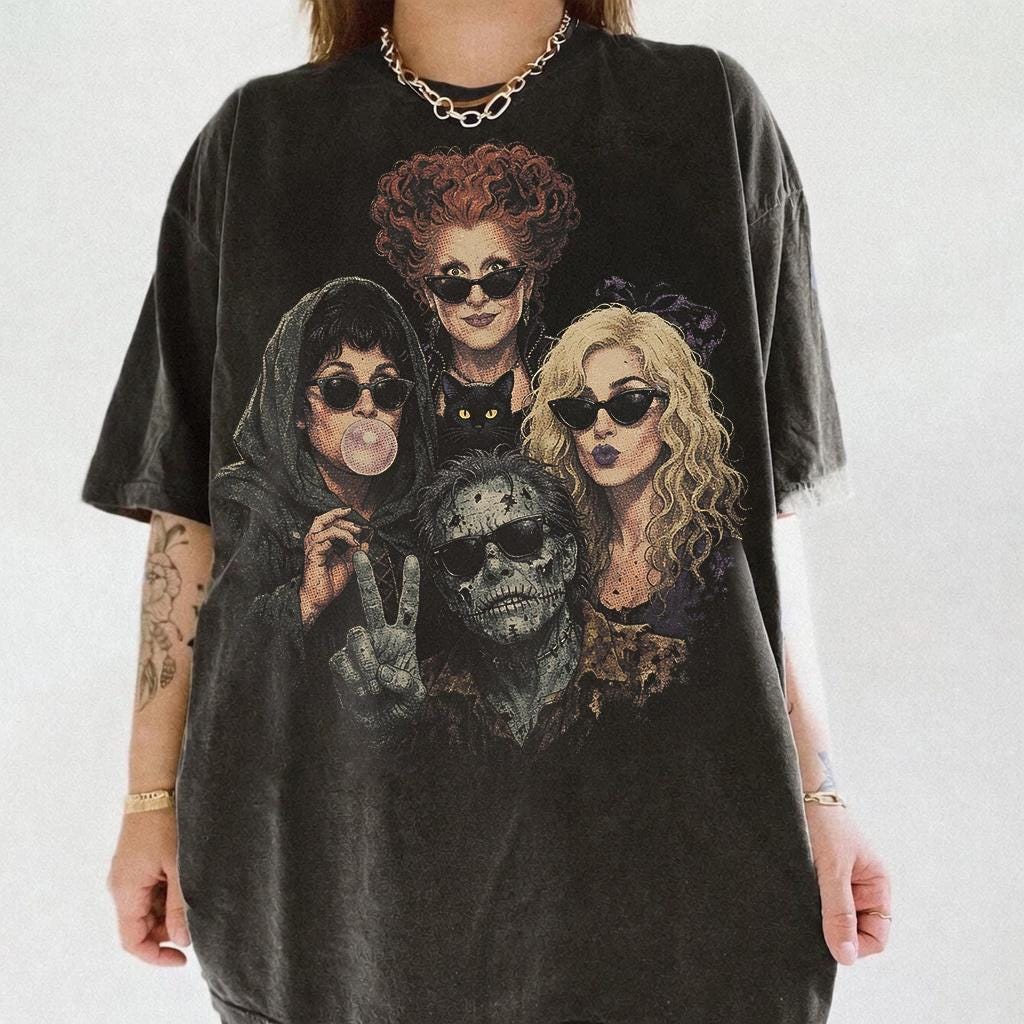 Retro Halloween Hocus Pocus Portrait Selfie Comfort Colors Shirt, Hocus Pocus Sanderson Sisters Witches Halloween Tee, Billy Butcherson Tee