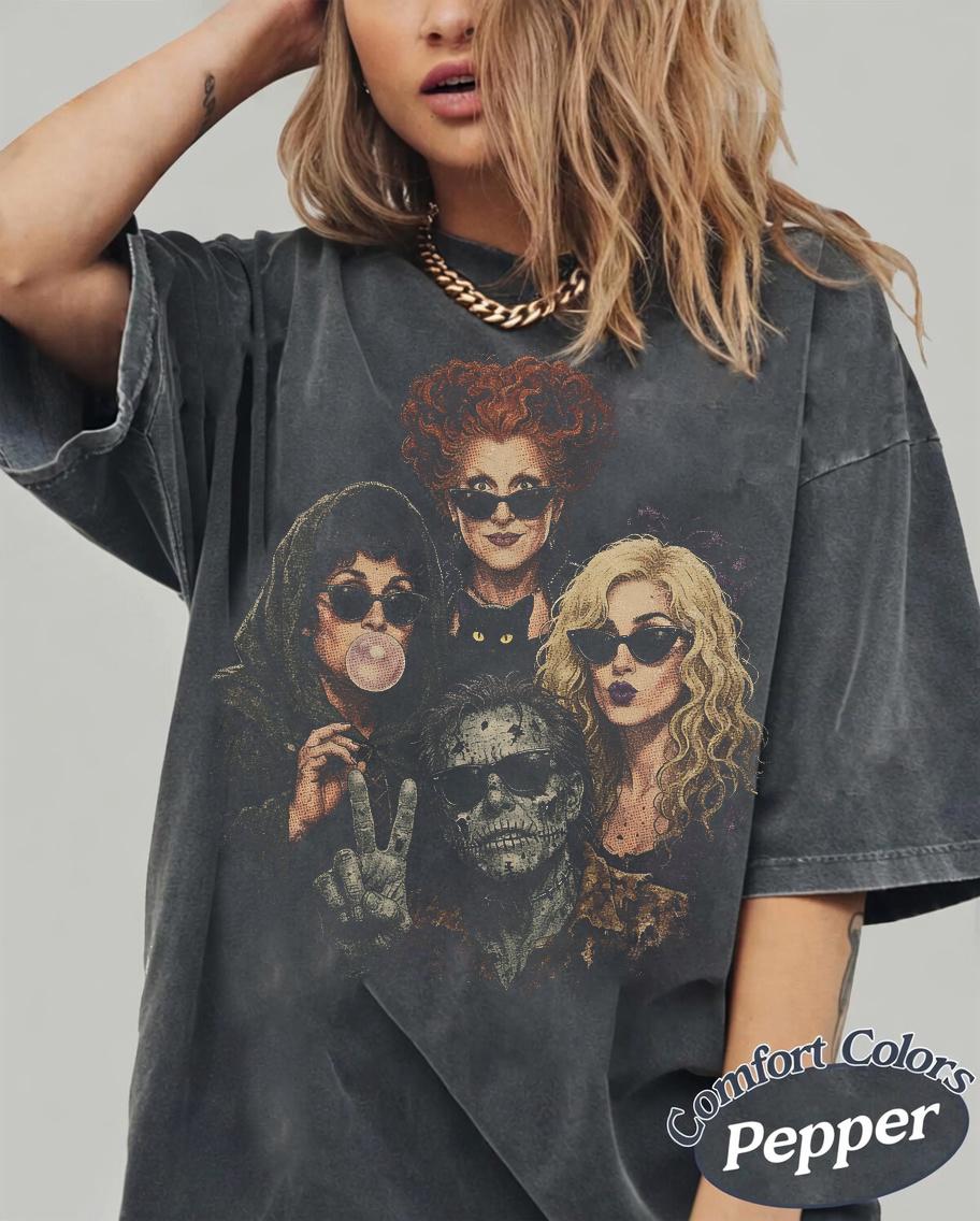 Retro Halloween Hocus Pocus Portrait Selfie Comfort Colors Shirt, Hocus Pocus Sanderson Sisters Witches Halloween Tee, Billy Butcherson Tee