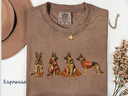 Fall German Shepherd Shirt, Comfort Colors Shirt, Autumn Football German Shepherd Sweatshirt, Dog Graphic Tee, GSD Mom Shirt, Dog Dad Gift