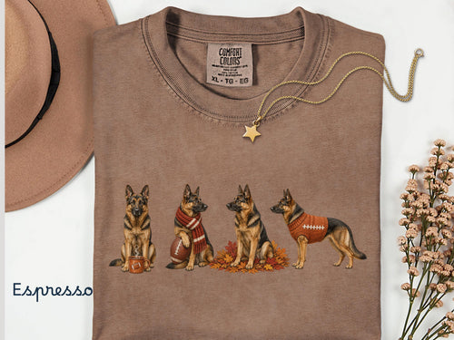 Fall German Shepherd Shirt, Comfort Colors Shirt, Autumn Football German Shepherd Sweatshirt, Dog Graphic Tee, GSD Mom Shirt, Dog Dad Gift