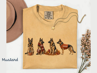 Fall German Shepherd Shirt, Comfort Colors Shirt, Autumn Football German Shepherd Sweatshirt, Dog Graphic Tee, GSD Mom Shirt, Dog Dad Gift