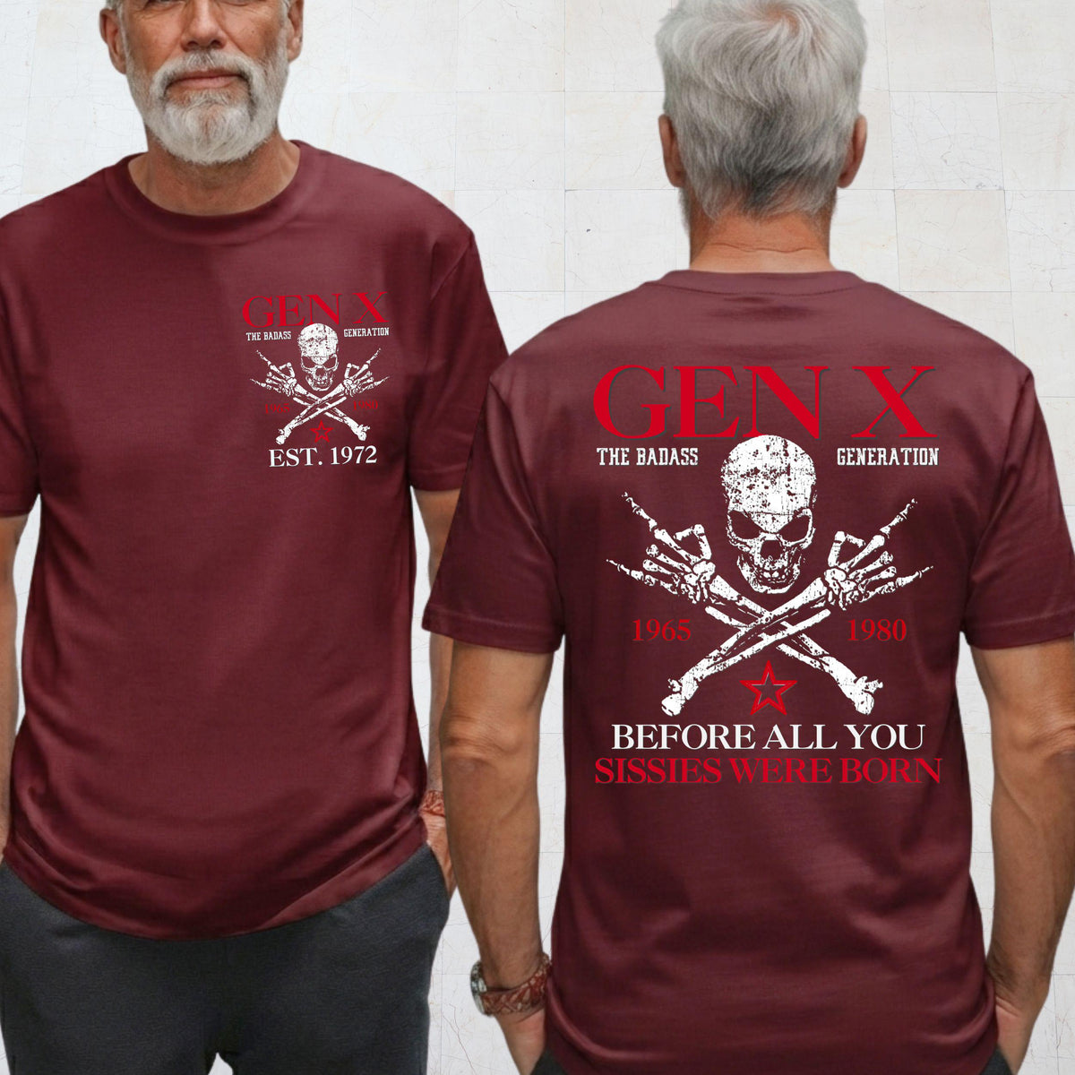 Gen X Custom Year T-shirt , Skull Shirt , Generation X "Before you were born" , Vintage tee , Fathers Gift