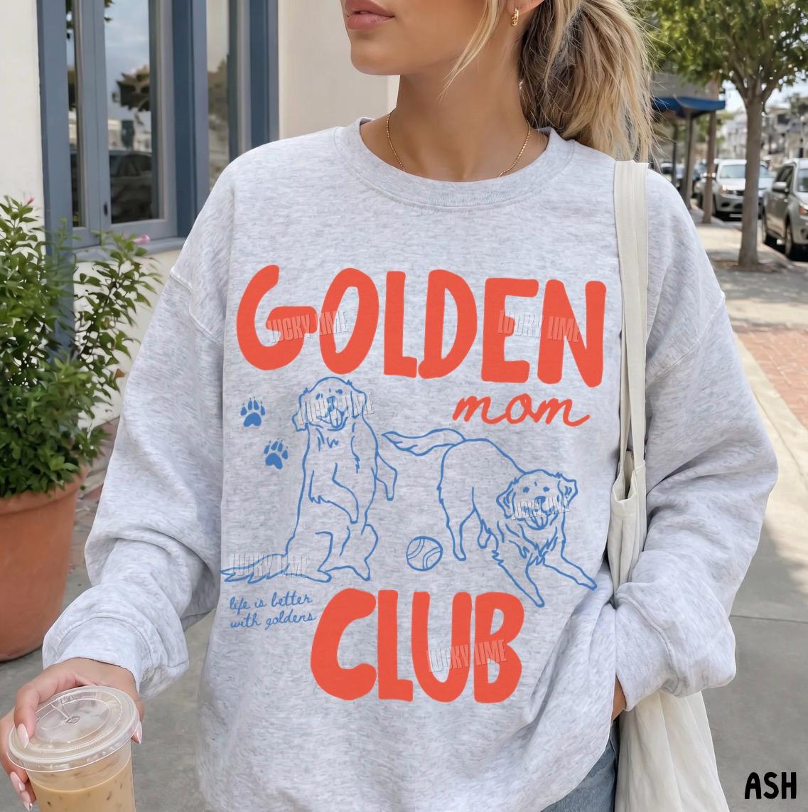 Golden Mom Club Sweatshirt, Golden Dog Mom Shirt, Dog Lover Gift, Retriever Dog Sweatshirt, Fur Mama, Dog Mama Graphic Tee, New Dog Mom Gift