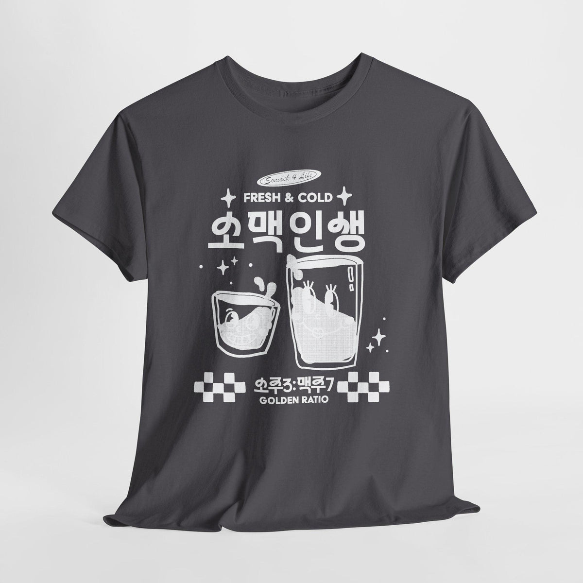 Somaek Korean Drink Illustration Tee | Retro Soju Beer Graphic Shirt