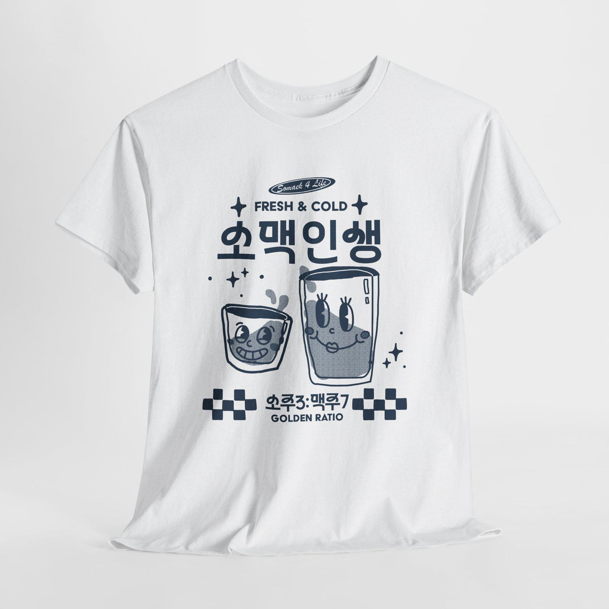 Somaek Korean Drink Illustration Tee | Retro Soju Beer Graphic Shirt