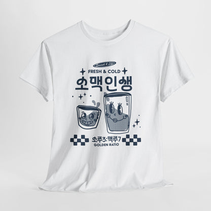 Somaek Korean Drink Illustration Tee | Retro Soju Beer Graphic Shirt