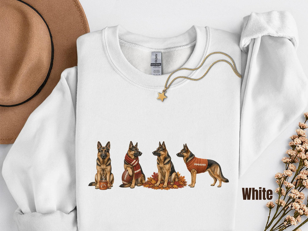 Fall German Shepherd Shirt, Comfort Colors Shirt, Autumn Football German Shepherd Sweatshirt, Dog Graphic Tee, GSD Mom Shirt, Dog Dad Gift