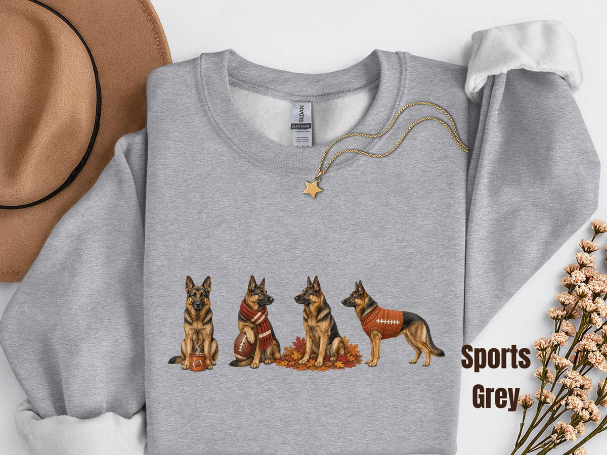 Fall German Shepherd Shirt, Comfort Colors Shirt, Autumn Football German Shepherd Sweatshirt, Dog Graphic Tee, GSD Mom Shirt, Dog Dad Gift