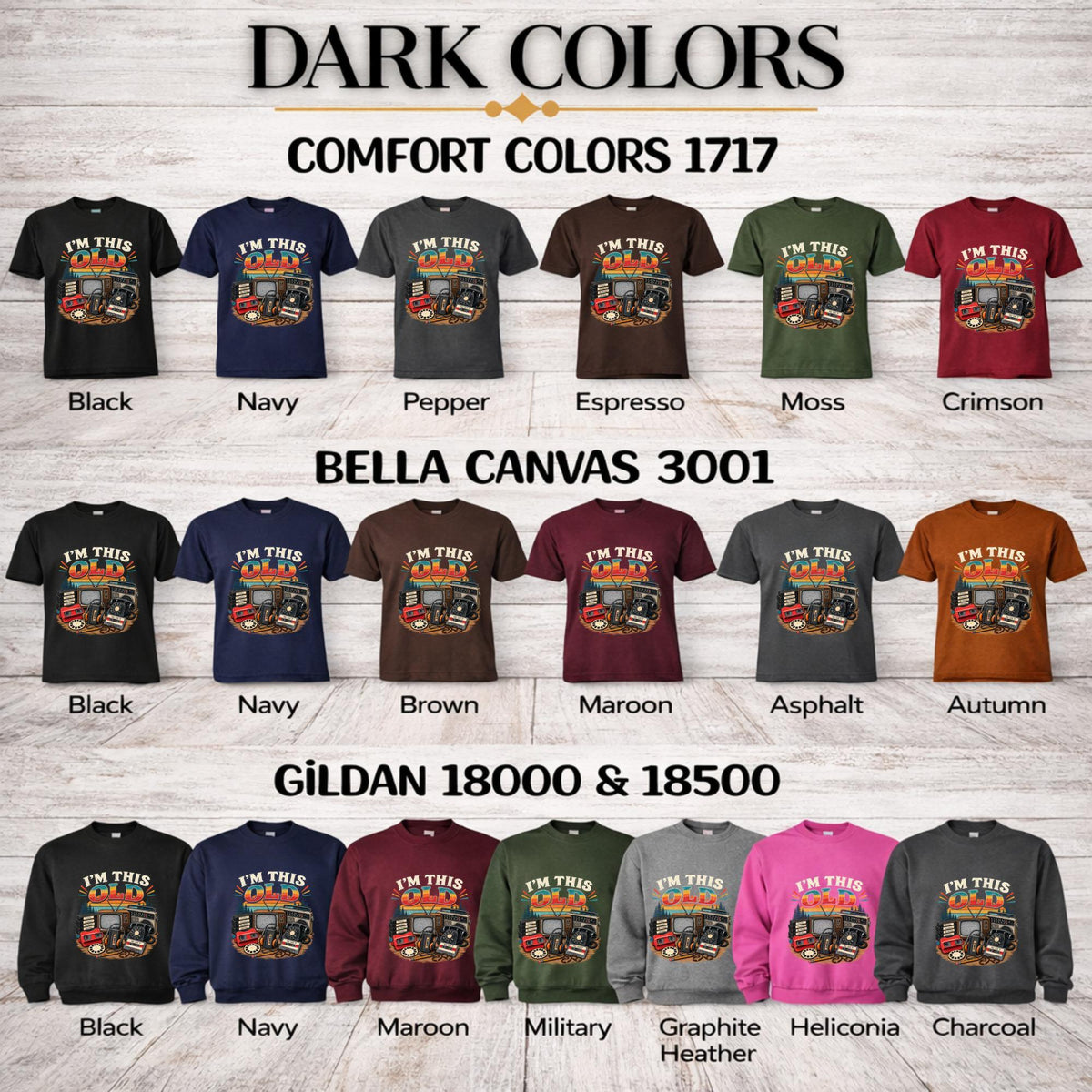 Colorful Retro Shirt, I'm This Old Graphic with 80s 90s Nostalgia