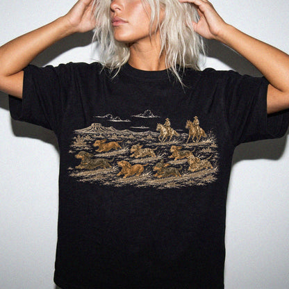 Vintage Dachshund Western Shirt, Cowboy Wiener Dog Tee, Wild West Dachshund Shirt, Western Dog Mom Gift, Retro Sausage Dog T-Shirt