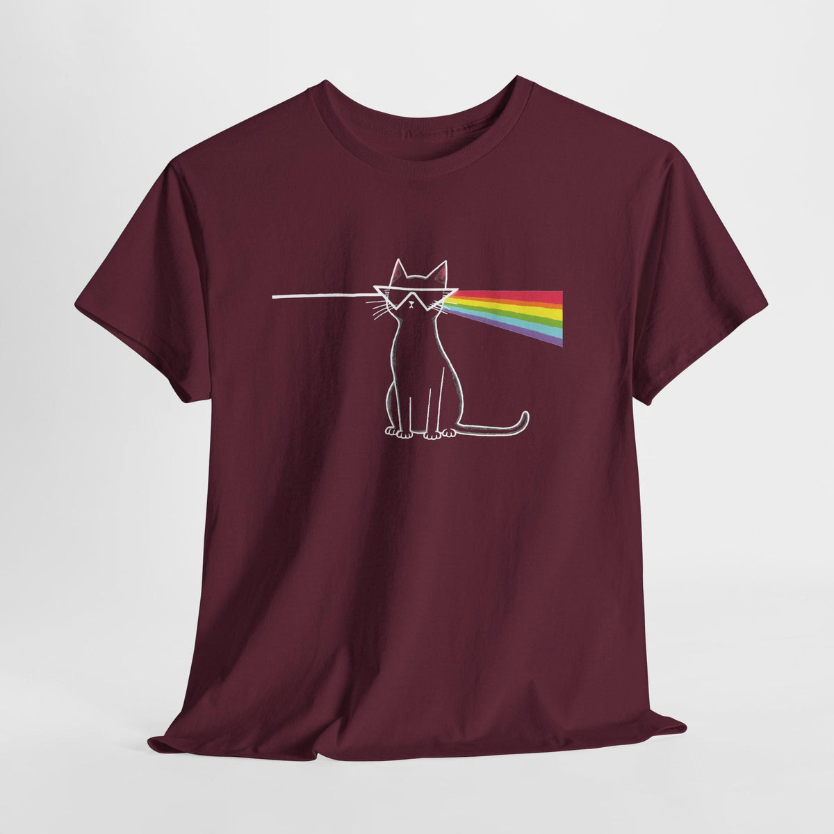 Dark Side of the Meow Cat T-Shirt: Pink Floyd Inspired Funny Tee