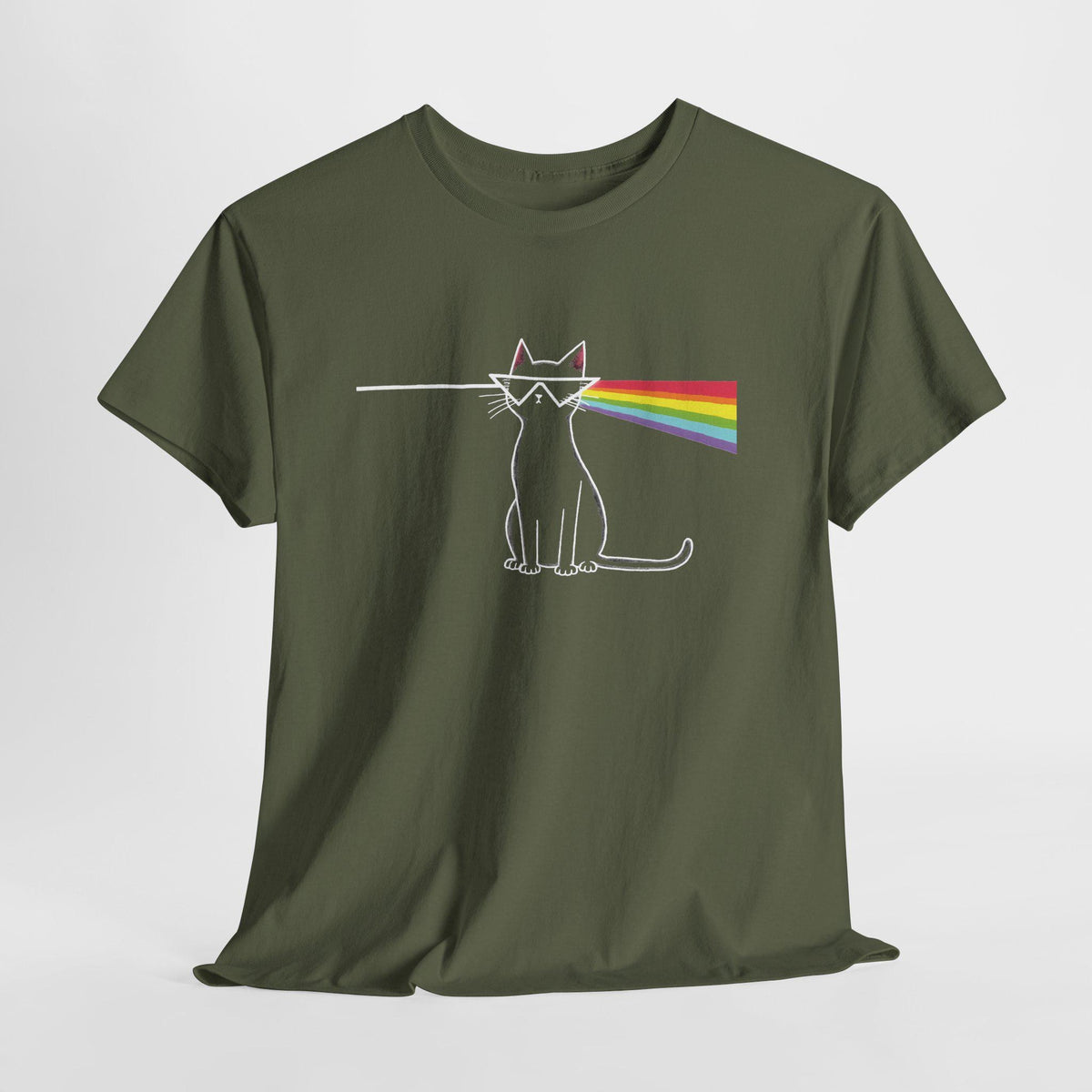 Dark Side of the Meow Cat T-Shirt: Pink Floyd Inspired Funny Tee