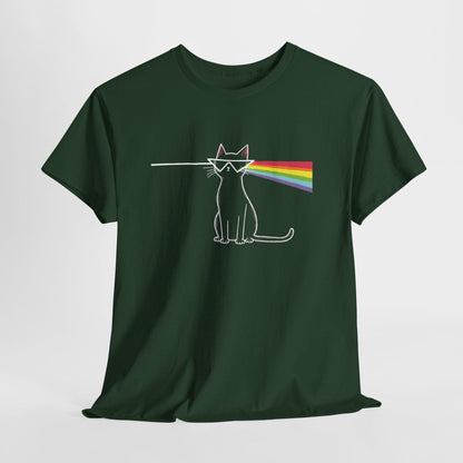 Dark Side of the Meow Cat T-Shirt: Pink Floyd Inspired Funny Tee
