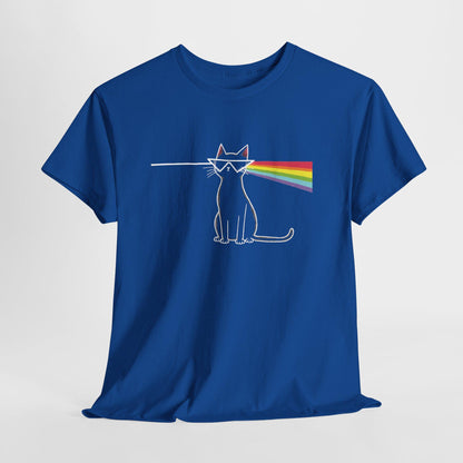Dark Side of the Meow Cat T-Shirt: Pink Floyd Inspired Funny Tee