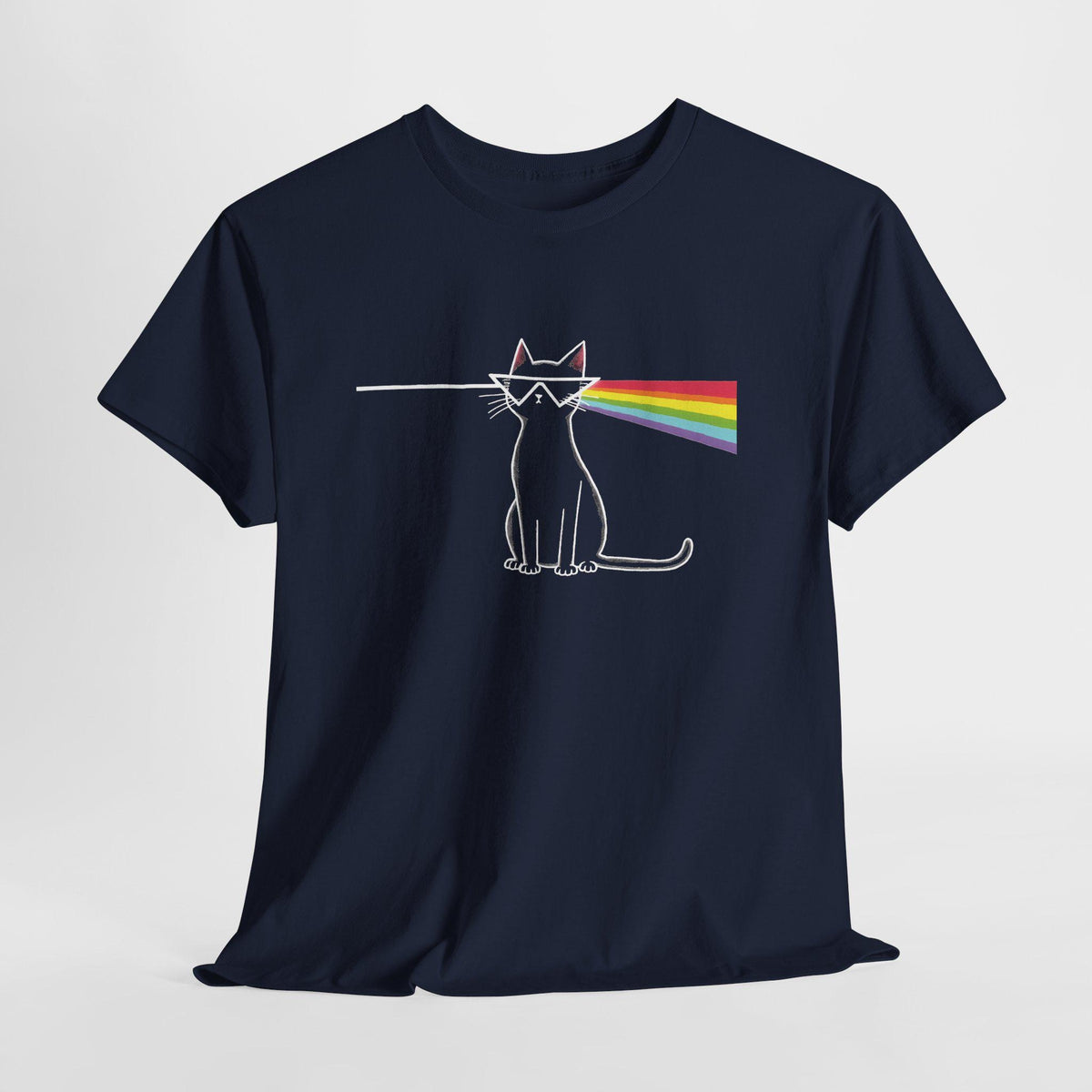 Dark Side of the Meow Cat T-Shirt: Pink Floyd Inspired Funny Tee