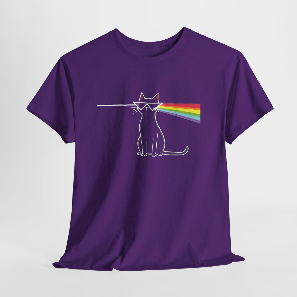 Dark Side of the Meow Cat T-Shirt: Pink Floyd Inspired Funny Tee