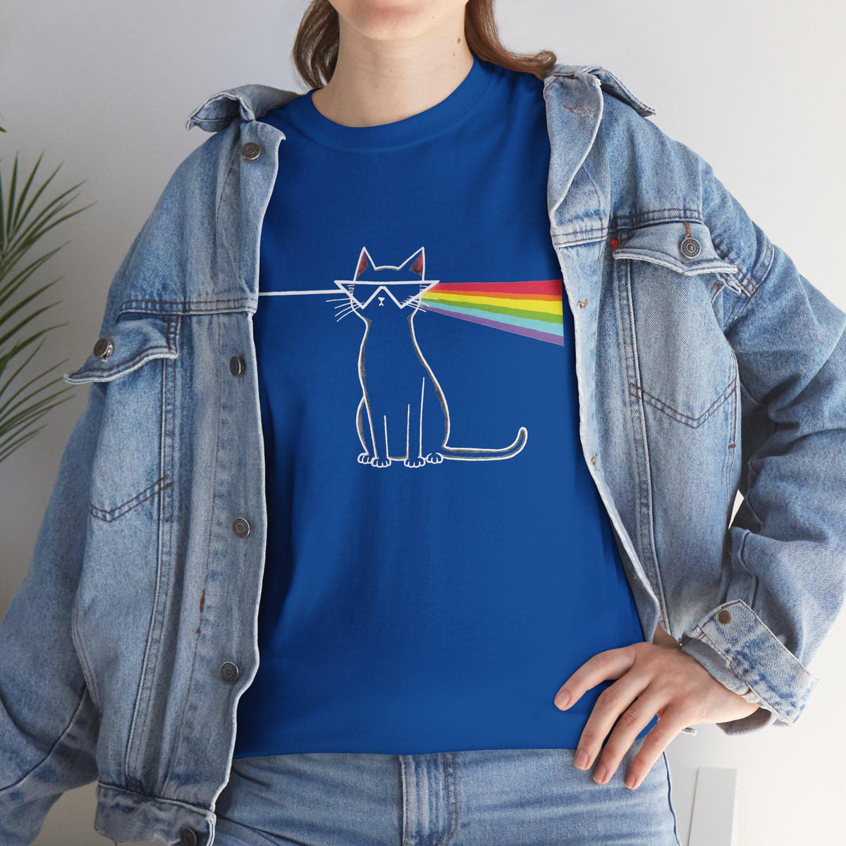 Dark Side of the Meow Cat T-Shirt: Pink Floyd Inspired Funny Tee