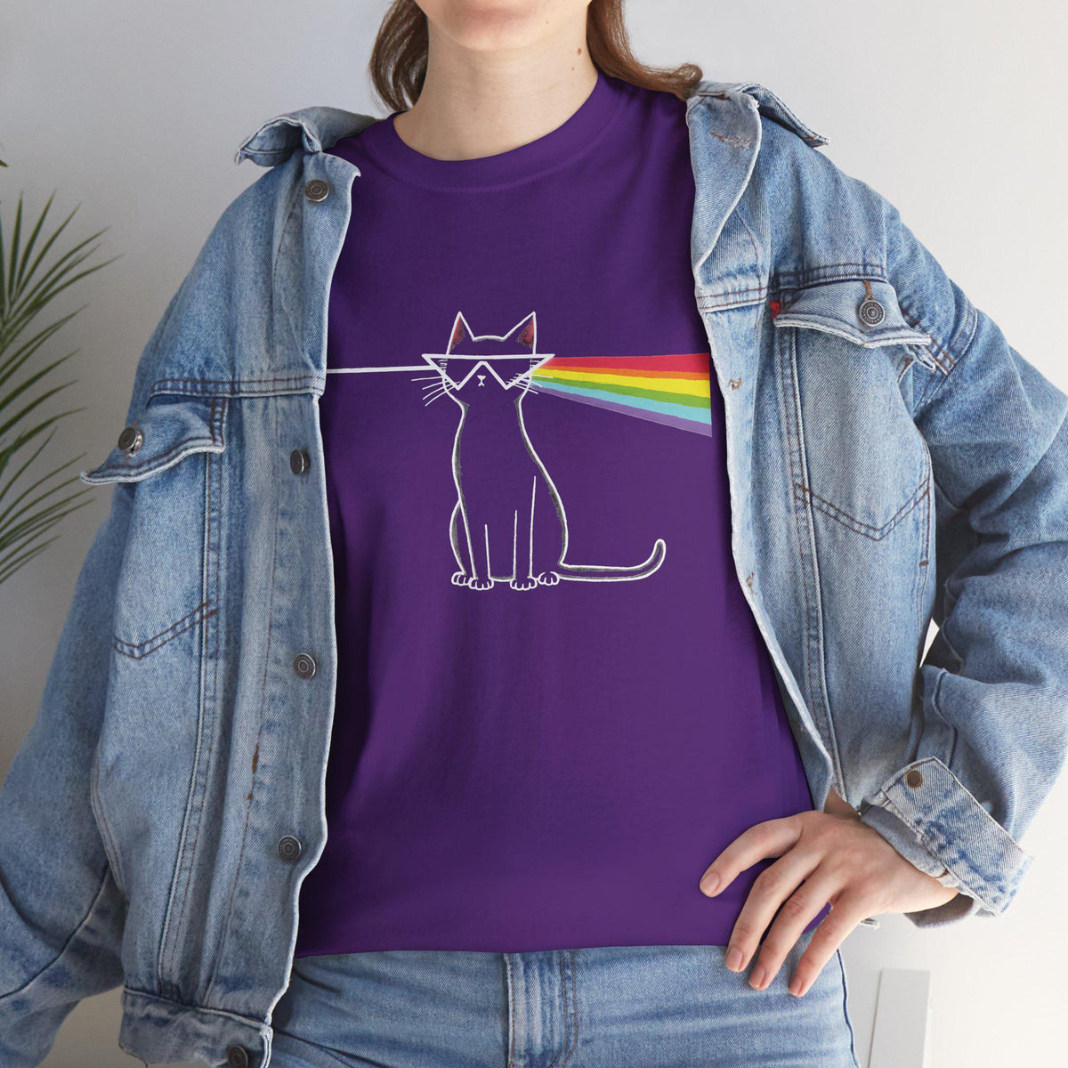 Dark Side of the Meow Cat T-Shirt: Pink Floyd Inspired Funny Tee