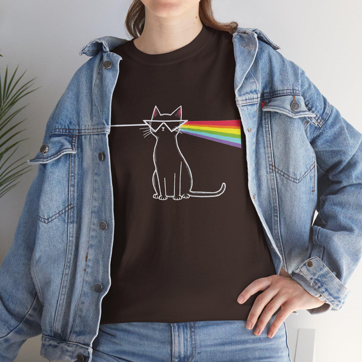 Dark Side of the Meow Cat T-Shirt: Pink Floyd Inspired Funny Tee