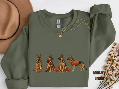 Fall German Shepherd Shirt, Comfort Colors Shirt, Autumn Football German Shepherd Sweatshirt, Dog Graphic Tee, GSD Mom Shirt, Dog Dad Gift