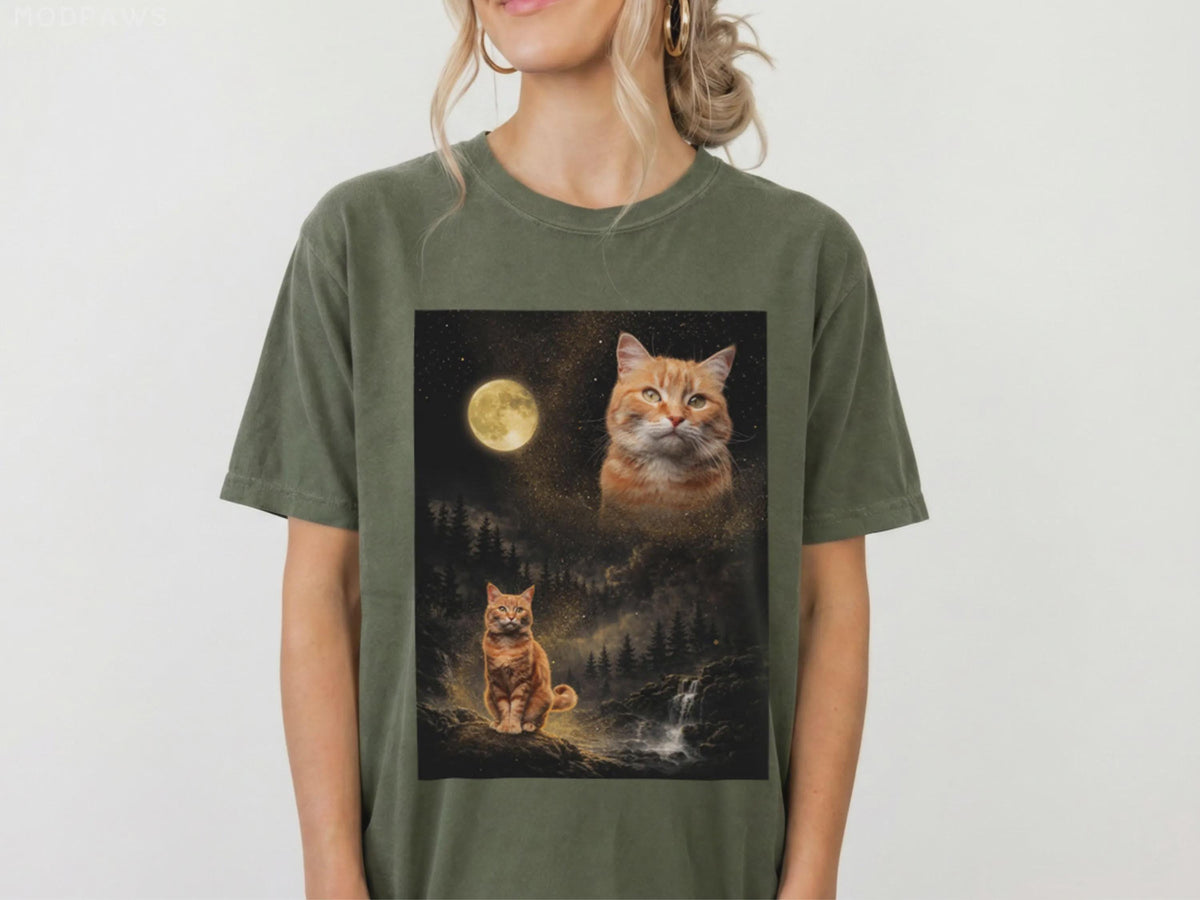 Custom Comfort Colors Pet Photo Shirt  Custom Dog Moon Shirt Personalized Pet Shirt Custom Cat Shirt Your Pet Howling to The Moon Tee