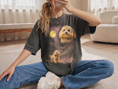 Custom Comfort Colors Pet Photo Shirt  Custom Dog Moon Shirt Personalized Pet Shirt Custom Cat Shirt Your Pet Howling to The Moon Tee