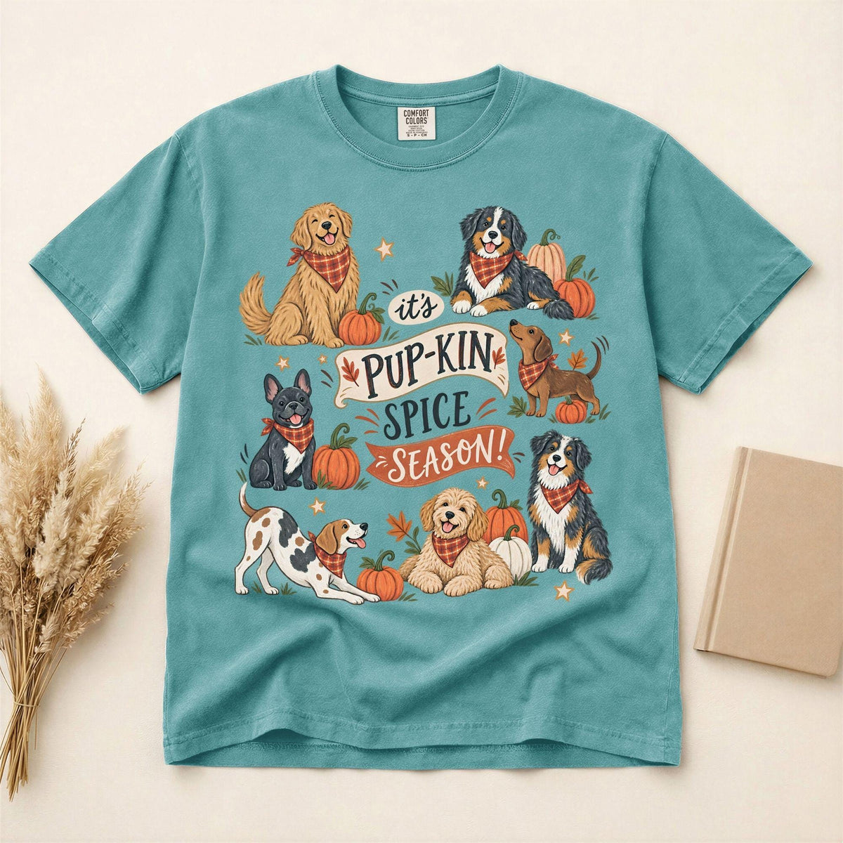 Pup-kin Spice Season Shirt, Fall Dog Mom Tee, Cute Pumpkin Dog Shirt, Pet Lover Autumn Gift, Thanksgiving Graphic Tee